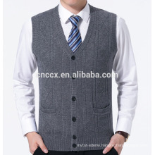 PK18ST047 cashmere sleeveless cardigan sweater for men